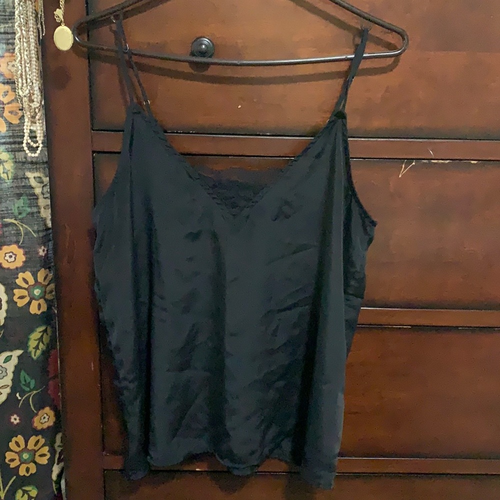 Black Hollister tank with front and back lace accent size M
